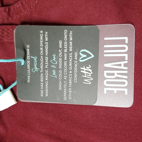 Lularoe Maroon skinny fit jeans 👖 NWT - Picture 3 of 3